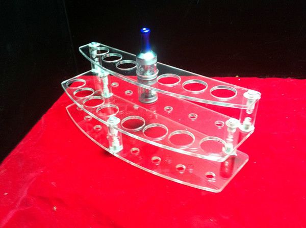 Akrylowy E Cig Display Showcase Case Case Palenie Pióro Pióro Wyczyść Stojak Pokaż Uchwyt Półka Rotatable Rack Box dla E Papieros Drip Tip ECIG DHL