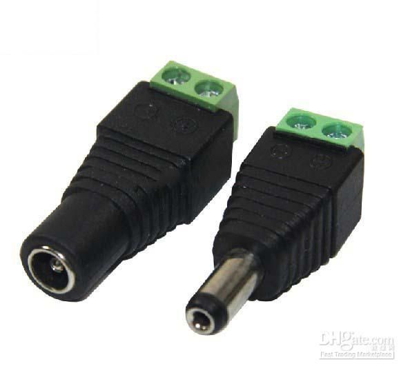 Hurtownie - 100% Nowy 2.1mm * 5,5 mm Mężczyzna Kobiet DC Power Jack Connector Connector Plug do CCTV Kamera 1000 PAIS 2000 sztuk