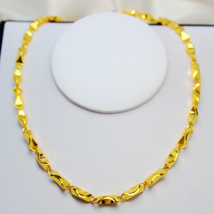 Mens Fashion Coarse Gold Chain Necklace Authentic Korean Plated 24K