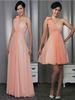 A-line Empire Spaghetti Strap Floor-length or Knee-Length Chiffon Over Satin Bridesmaid/Wedding Party Dress