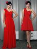 A-line Empire Spaghetti Strap Floor-length or Knee-Length Chiffon Over Satin Bridesmaid/Wedding Party Dress