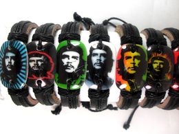 20 unids Ernesto Che Guevara Serna pulseras de cuero pulseras de los hombres de estilo punk pulseras venta al por mayor joyería de Fashon Lotes