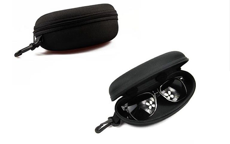 Zipper Glasses Box Black Portable Cute Style Hard Zipper Case Box for Glasses Eye Glasses Sunglass Bag Eyewear Accessories 