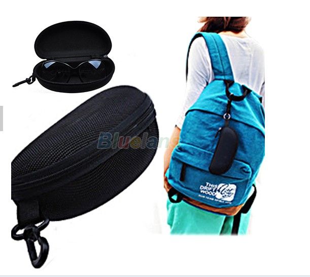 Boîte à lunettes à fermeture éclair noire, Portable, Style mignon, étui rigide à fermeture éclair pour lunettes, sac de lunettes de soleil, accessoires pour lunettes, livraison gratuite