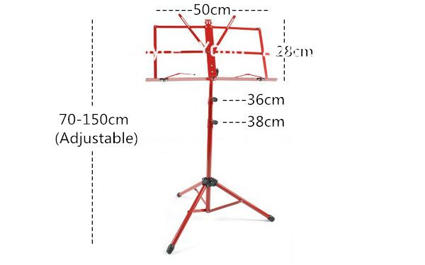 Supporto musicale pieghevole in foglio colorato supporto treppiede in metallo con custodia morbida chitarra wles9361528