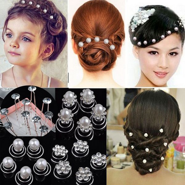 2020 Mix Wedding Bridal Jewelry Crystal Imitation Pearl Swirl