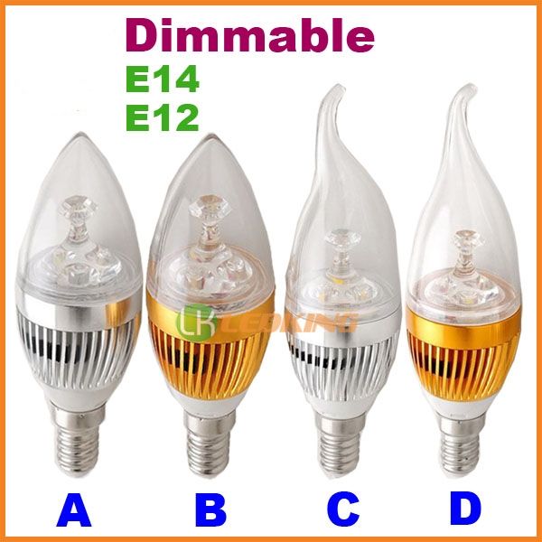 3W Dimmable Led Candle Light Bulb E14 E12 For Chandelier 110V 220V CE