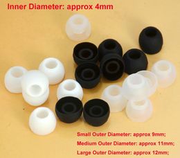 Free Ship 1000 Pairs Black White Transparent S M L Silicone In-Ear Earphone Headset Earbud Bud Tips Ear buds Eartips Earplug