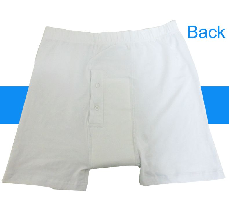 Compra Los Hombres Clásicos De La Ropa Interior 100% Algodón Blanco De  Incontinencia Reutilizables Sin Costura Sexy Pantalones / Ropa Interior /  Los Boxeadores / Escritos Con La Almohadilla Como Pañales /