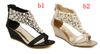 2014 New Silver Gold Wedding Bride Shoes Bohemian Shiny Beaded Sandals Shoes sexy women low-heeled wedge sandals ePacket free shipping