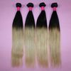 Braziliaans steil haar Weave Ombre Menselijk Haar Inslag Two Tone Color 100 Peruvian Hair Bundels 1B / 27 1B / 30 1B / 99J 1B / Rood