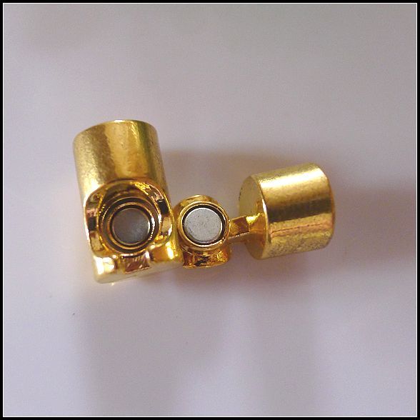 Gold / Anti Silver Curved Tube Clasps + End Caps With Inner