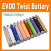 EGO Evod Twist Variable Voltage Battery E cigarette Battery 650mAh/900mah/1100mah for ego MT3/CE4/CE5/CE6 Atomizer e cig
