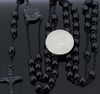 Silver/Gold/Black Pick Heavey fashion MEN`S HEAVY SOLID STAINLESS STEEL(30''+5.5'')8mm ROSARY NECKLACE*106g