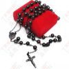 Silver/Gold/Black Pick Heavey fashion MEN`S HEAVY SOLID STAINLESS STEEL(30''+5.5'')8mm ROSARY NECKLACE*106g