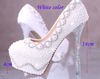 White Wedding Bridal Dress Shoes Custom-made Super High heel 14cm Fashion Lady Shoes Match anniversary party Woman Evening Prom Pumps