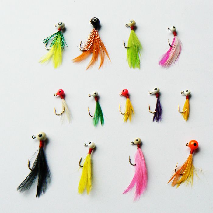 Mix Wet Fishing Fly Lure Jig Lead Hook Lure Chicken Feather Stream