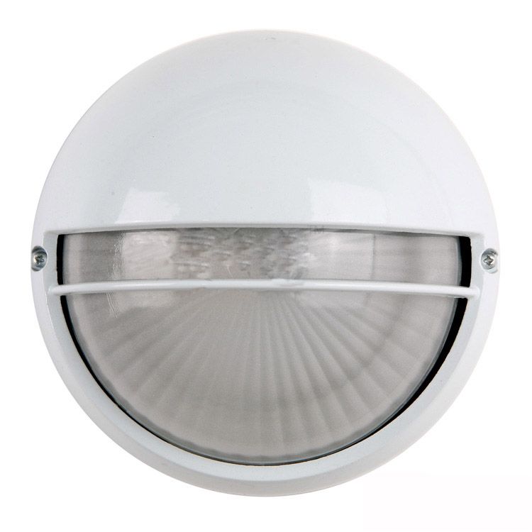 Ip44 Round Outdoor Gate Wall Lamp Waterproof Moisture Proof Ip44 Round Outdoor Gate Wall Lamp Waterproof Moisture Proof Contracted Garden Porch White Aluminum Base Glass Lampshade Light