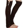 Long solid button down Lace Knitted Leg Warmers Boot Stocking Socks Boot Covers Leggings Tight #3478