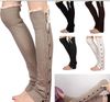 Long solide bouton vers le bas dentelle tricoté jambières botte bas chaussettes couvre-bottes Leggings serré 24 paires/lot couleurs mélangées #3477