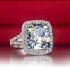 Bedövning 8CT-kuddskärning Syntetisk Diamond Engagement Ring för kvinnor Solid 925 Sterling Silver Ring Brilliant Forever Smycken