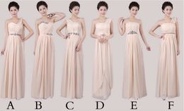 6 Styles New Simple A-Line Strapless Floor-Length Sashes Bridesmaid dress/Wedding Party Dresses