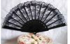 Klassieke vintage hoge kwaliteit dame's meisje vintage retro bloem kant handheld vouwen hand fan dans fan (zwart) voor podiumprestaties