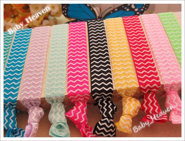 1 5inch Elastic Hair Ties Stripe Hair Tie Fold Over Band Ties