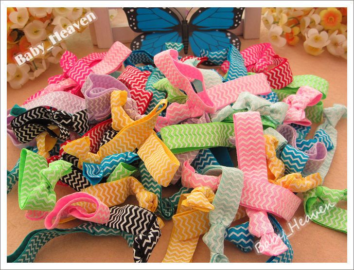 1 5inch Elastic Hair Ties Stripe Hair Tie Fold Over Band Ties