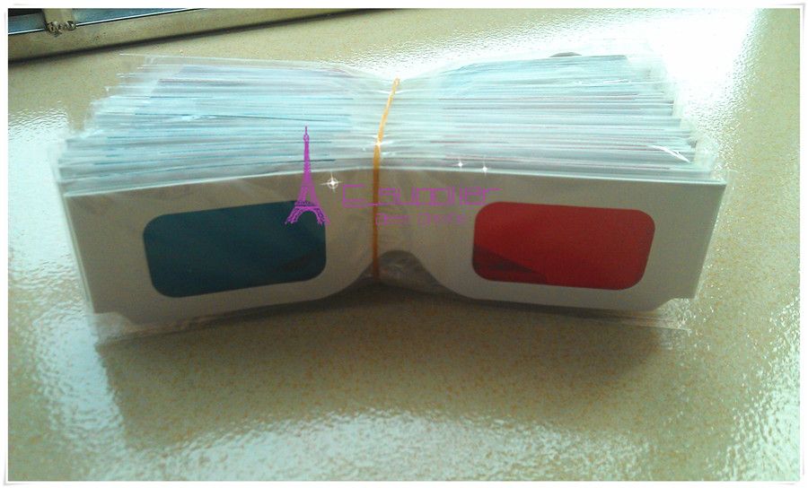 3D очки бумаги, довести до ваших визуальный эффект, одноразовые Красный / Голубой бумаги 3D-очки с визуальный шок 100% 3D визуального эффекта !!