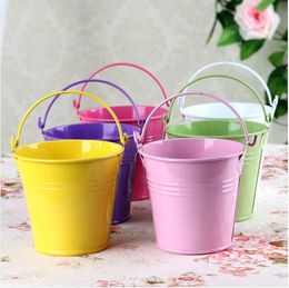Wholesale-EMS Free shipping tin Candy box wedding Favour mini tin candy buckets wedding pails metal bucket wedding gift
