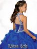 Bärade kristaller Rems Blue Girls Pageant Dresses 2019 Halter Neck Little Kids Flower Girls Dress Tiered Ruffles First Holy Commun2102196