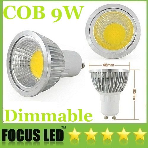 CE ROHS CUL E26 E27 GU10 9W Led COB Bulbs Light 110240V Dimmable Warm