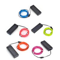 Wholesale 2M M M Flexible Neon Light Glow EL Wire Rope Tube Car Dance Party Costume AA Battery Controller