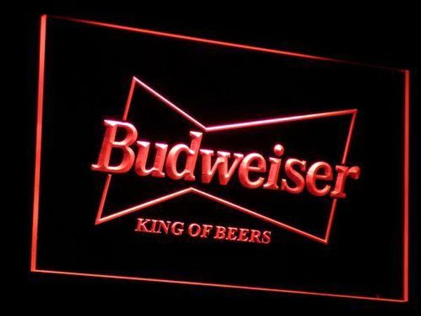 

a009-r Budweiser King Beer Bar Pub Club Neon Light Sign