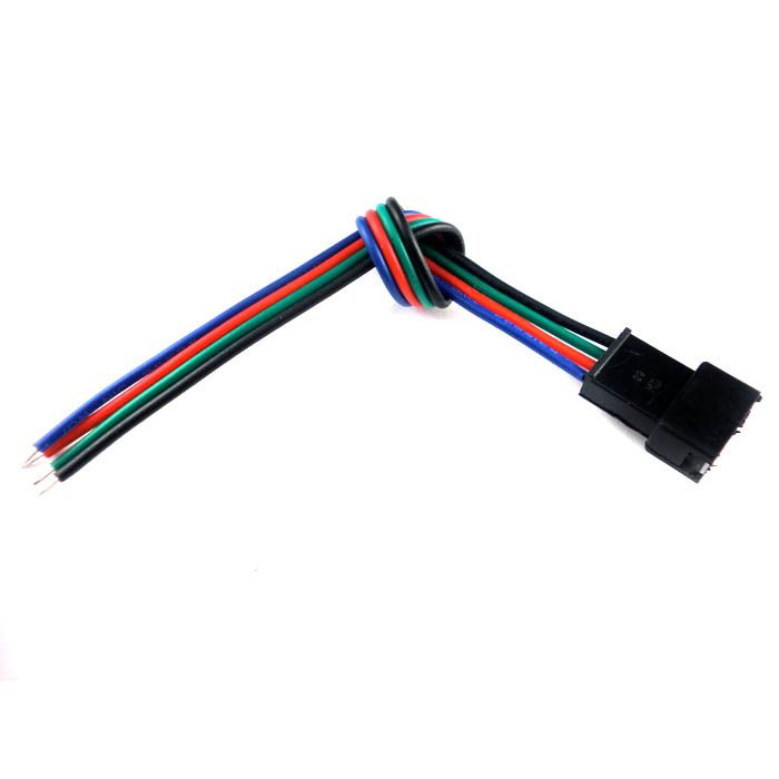 JST Male Kvinna LED-kontakter med 15 cm 4pin 22AWG RGB Kabeltråd på ena sidan för 3528 5050 RGB LED-ljusremsor