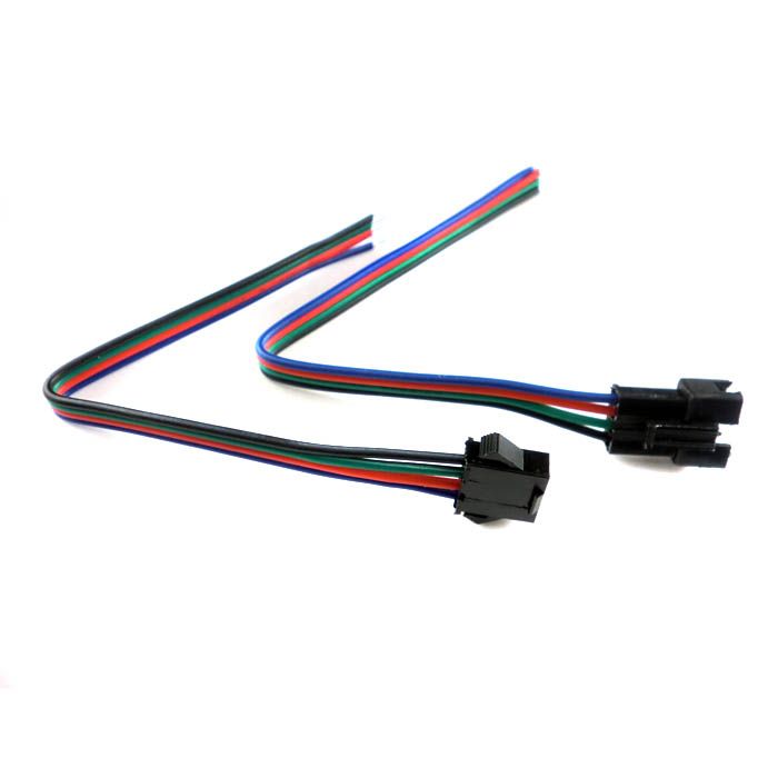 JST Male Female LED Connectors with 15cm 4Pin 22AWG RGB Cable Wire on One Side for 3528 5050 RGB LED Light Strips5108109