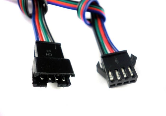 Connecteur 4 broches avec fil pour 35285050 RVB LED Strip mâle et femelle3343344