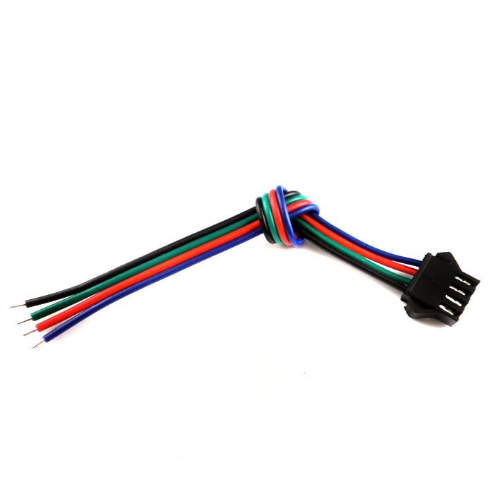 JST Male Female LED Connectors with 15cm 4Pin 22AWG RGB Cable Wire on One Side for 3528 5050 RGB LED Light Strips