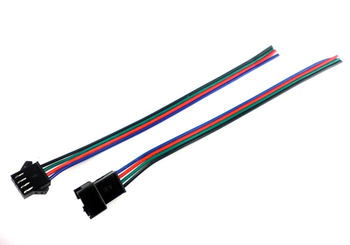 10 conjuntos de conectores jst macho fêmea led com 15cm 4pin 22awg rgb cabo fio em um lado para 3528 5050 rgb led light strips8576185