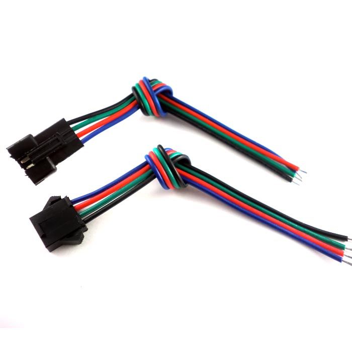 JST erkek dişi LED konektörleri 15 cm 4pin 22AWG RGB kablo tel 3528 5050 RGB LED ışık şeritleri5108109