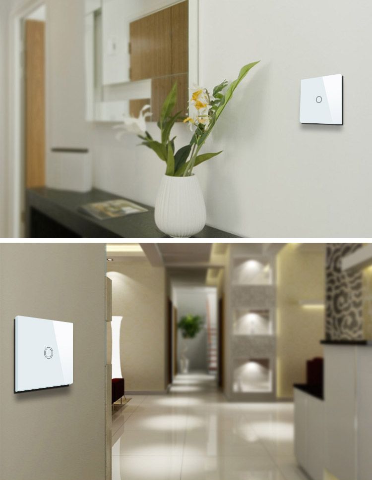 Australia/US Standard Wall Touch Screen Light Switch 1 Gang 1 Way With