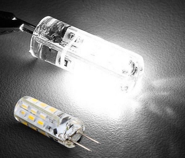 Ampoules de lustre en cristal SMD 3014, DC 12V G4 2W 24 LED, lumière de maïs blanc chaud/blanc froid avec 2 ans de garantie