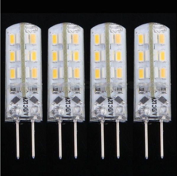 Ampoules de lustre en cristal SMD 3014, DC 12V G4 2W 24 LED, lumière de maïs blanc chaud/blanc froid avec 2 ans de garantie