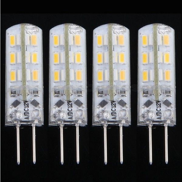 SMD 3014 Bombillas Lámparas de cristal DC 12V G4 2W 24 Leds blanco cálido / blanco frío luz de maíz con 2 años de garantía