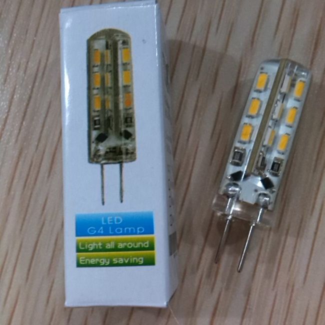 أحدث g4 2 واط 24 المصابيح smd 3014 led لمبات الثريا crystallights dc 12 فولت غير القطبية الدافئة الأبيض بارد الأبيض أدى ضوء الذرة 500 قطع dhl شحن