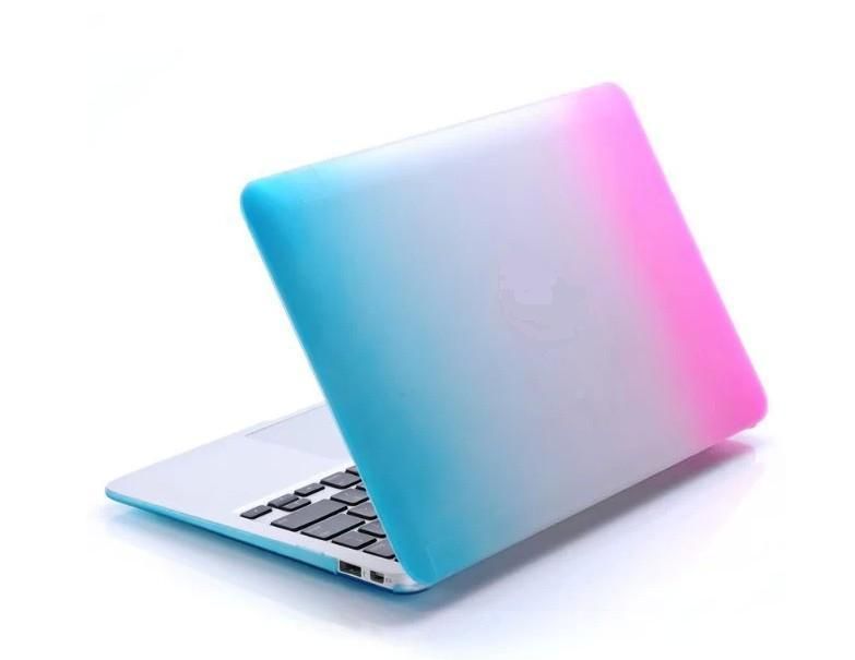 MacBook Air Pro Retina 12 13 15 16インチのラップトップのクリスタルケースのための堅いプラスチックケースカバープロテクター虹の勾配の色