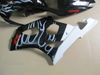 7 gåvor !! Motorcykel Fairings Kit för 2003 2004 SUZUKI GSXR1000 GSX R1000 K3 03 04 GSXR 1000 R1000 Vit Flammor BLK FAIRING SET