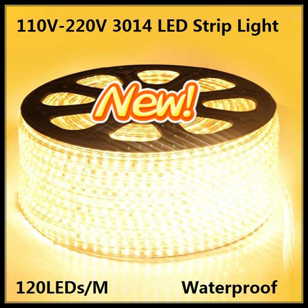 

50m 100m 3014 120 led md 220v waterproof ip67 warm cool white led trip light with a eu power cord plug mounting clip