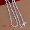 Fashion Men's Jewelry Best gift 925 sterling silver 2mm Twist ROPE CHAIN charms necklace 16inch/18inch/20inch/22inch/24inch Hot 10pcs/Lot